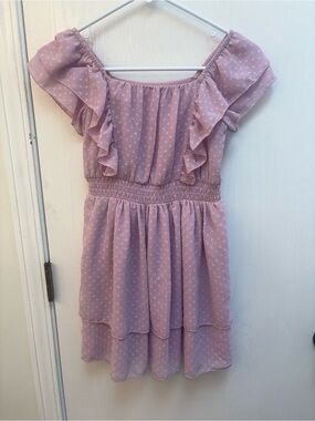 Cat & Jack Lavender Pink Ruffle Dot Dress